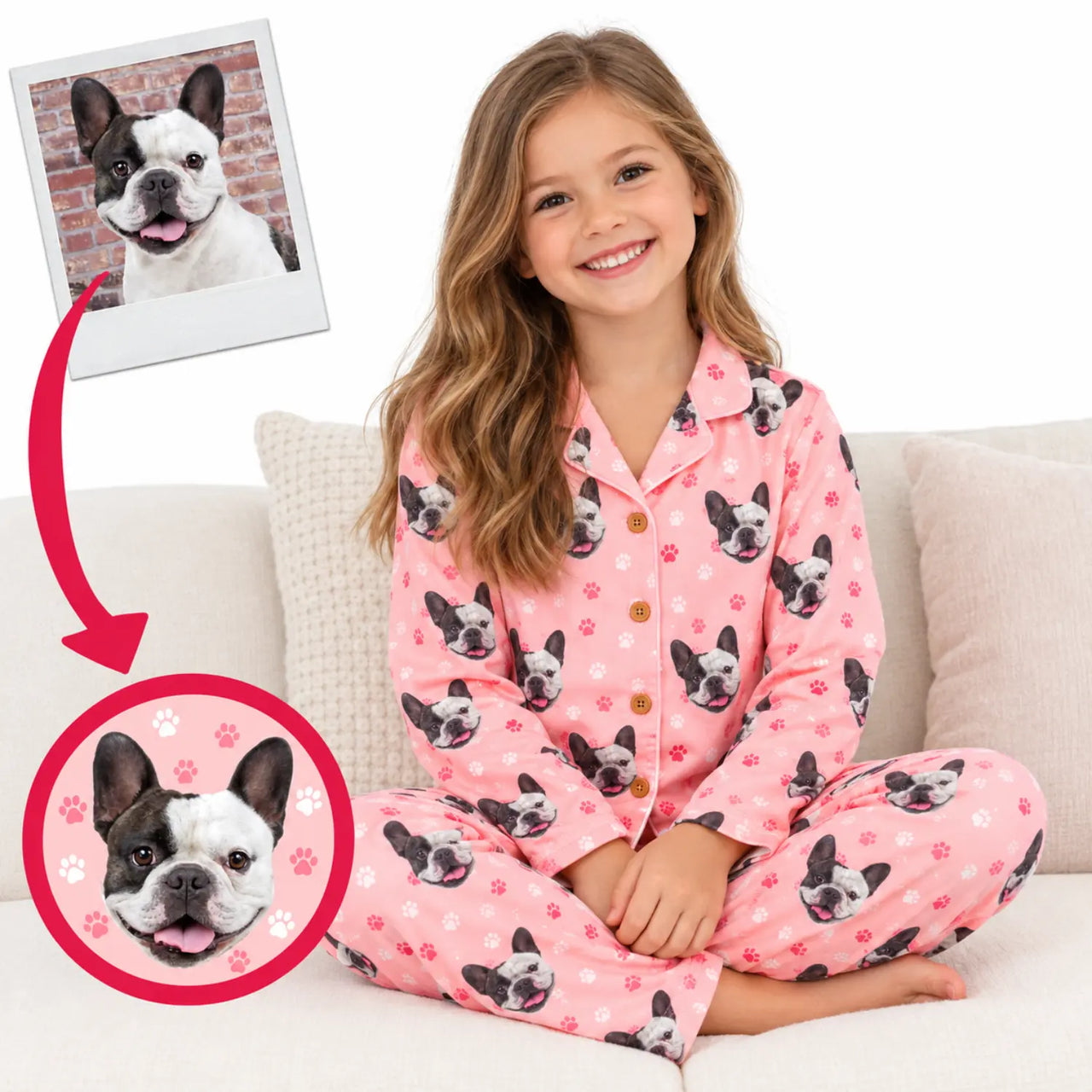 Kids Custom Pet Face Pajamas