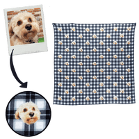 Personalized custom pet face blanket with dog photo design