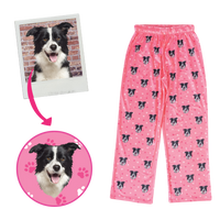 Custom pet face pajama pants with personalized dog photo