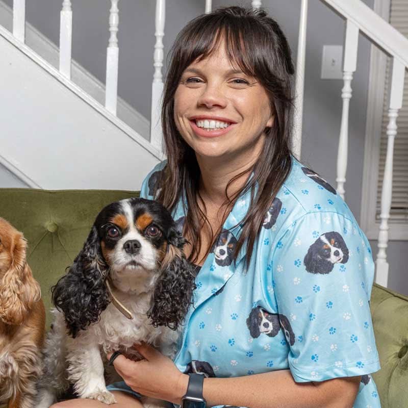 Custom pet face pajamas with personalized dog design