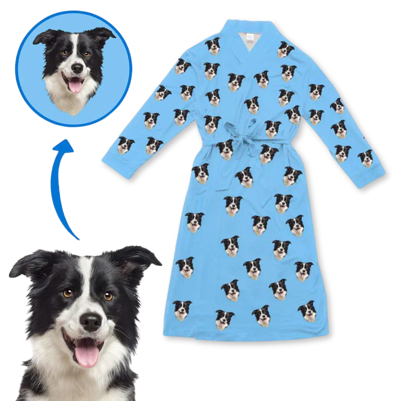 Custom pet face robe with personalized dog photo