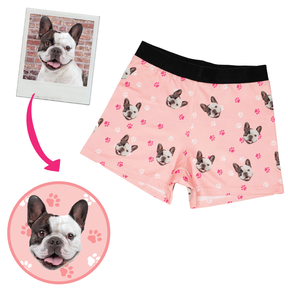 Custom pet face underwear with personalized dog photo