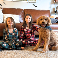 Matching personalized pet pajamas for kids and family