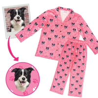 Personalized pet face pajama set with pants and long sleeve top