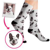 Personalized pet face socks with custom dog photo