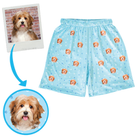 Pet face pajama shorts with personalized pet photo